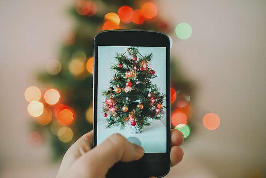 Smartphone at risk of damage during a busy Christmas holiday gathering